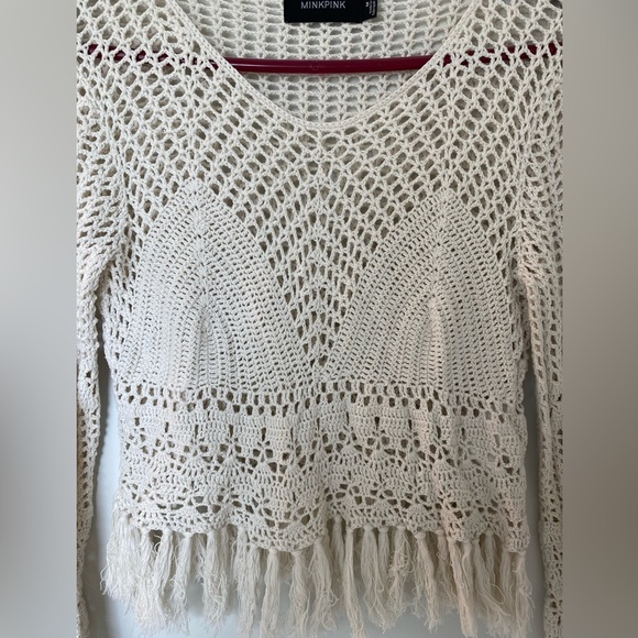 MINKPINK Henna Cream Crochet Crop Top - Picture 12 of 12